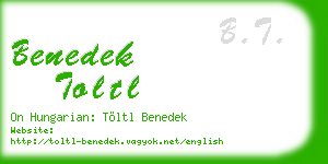 benedek toltl business card