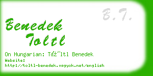 benedek toltl business card